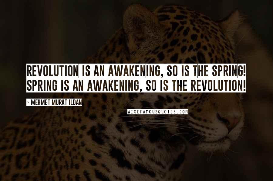 Mehmet Murat Ildan Quotes: Revolution is an awakening, so is the spring! Spring is an awakening, so is the revolution!