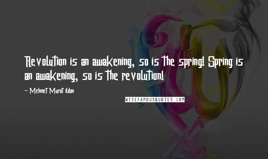 Mehmet Murat Ildan Quotes: Revolution is an awakening, so is the spring! Spring is an awakening, so is the revolution!