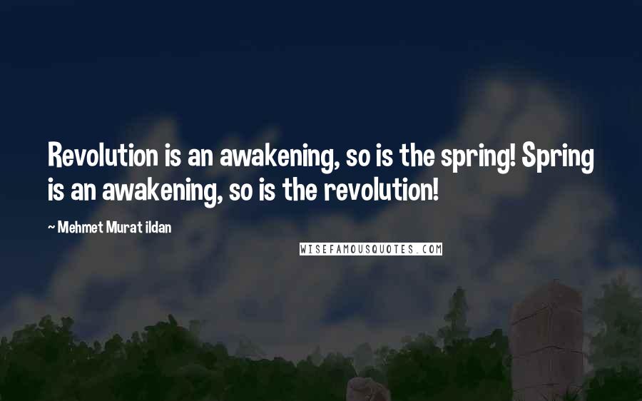 Mehmet Murat Ildan Quotes: Revolution is an awakening, so is the spring! Spring is an awakening, so is the revolution!