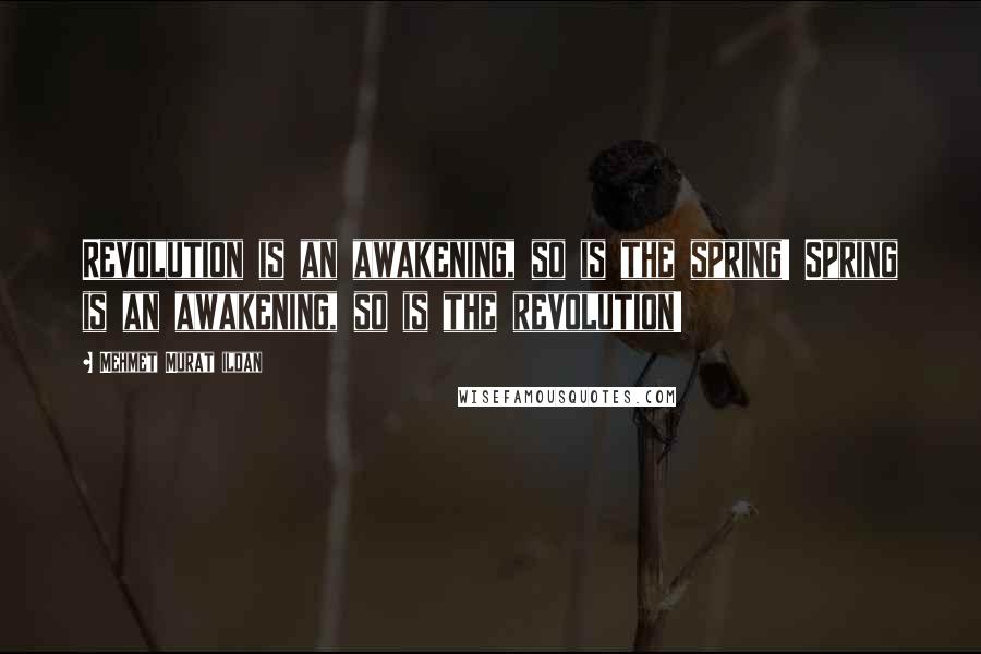 Mehmet Murat Ildan Quotes: Revolution is an awakening, so is the spring! Spring is an awakening, so is the revolution!