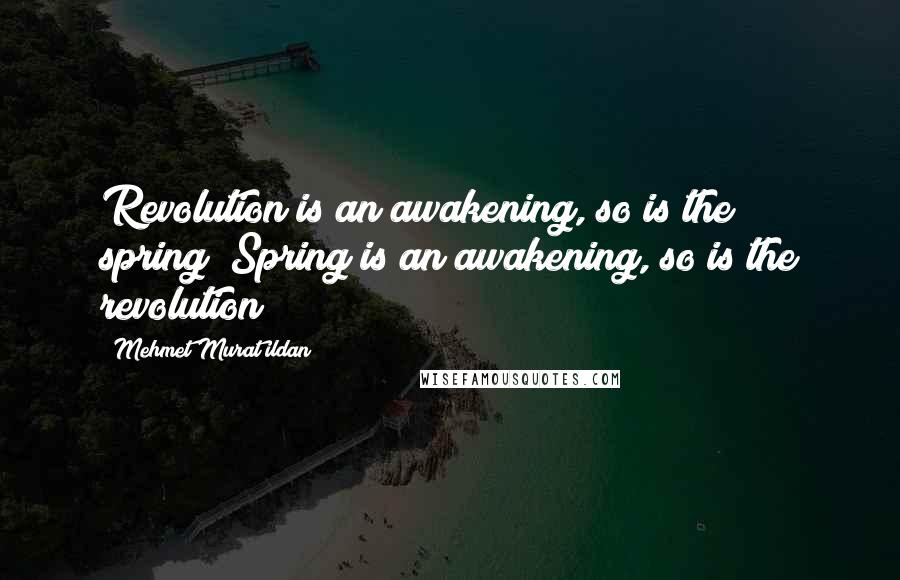 Mehmet Murat Ildan Quotes: Revolution is an awakening, so is the spring! Spring is an awakening, so is the revolution!