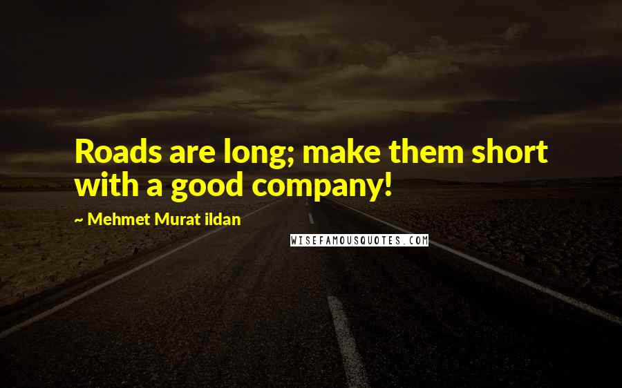 Mehmet Murat Ildan Quotes: Roads are long; make them short with a good company!