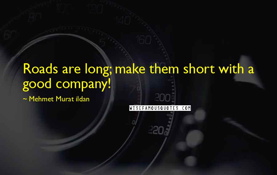 Mehmet Murat Ildan Quotes: Roads are long; make them short with a good company!