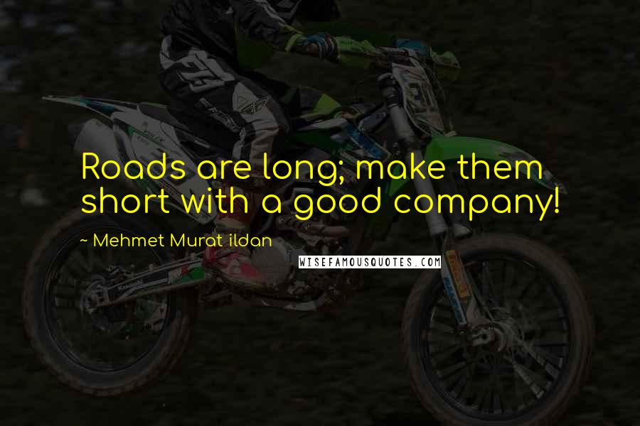 Mehmet Murat Ildan Quotes: Roads are long; make them short with a good company!