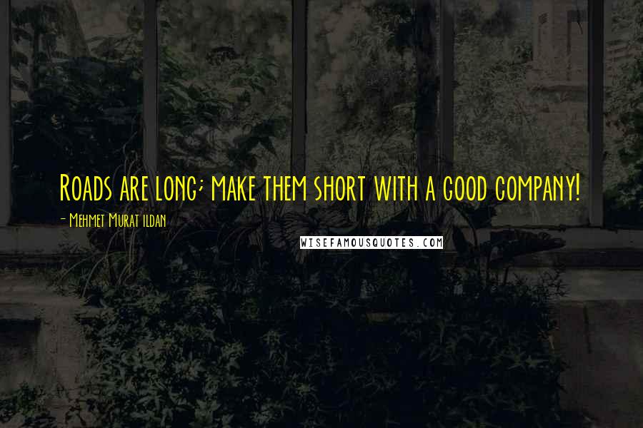 Mehmet Murat Ildan Quotes: Roads are long; make them short with a good company!