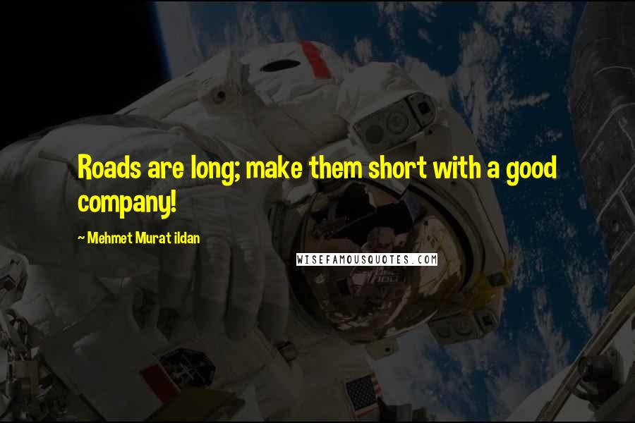 Mehmet Murat Ildan Quotes: Roads are long; make them short with a good company!