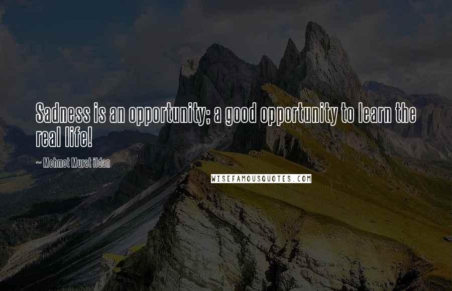 Mehmet Murat Ildan Quotes: Sadness is an opportunity; a good opportunity to learn the real life!