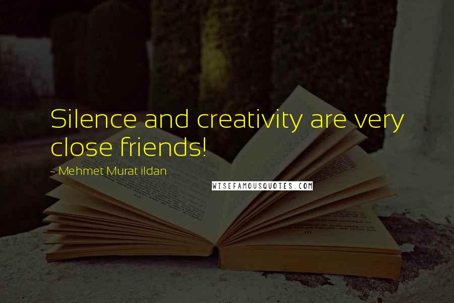 Mehmet Murat Ildan Quotes: Silence and creativity are very close friends!