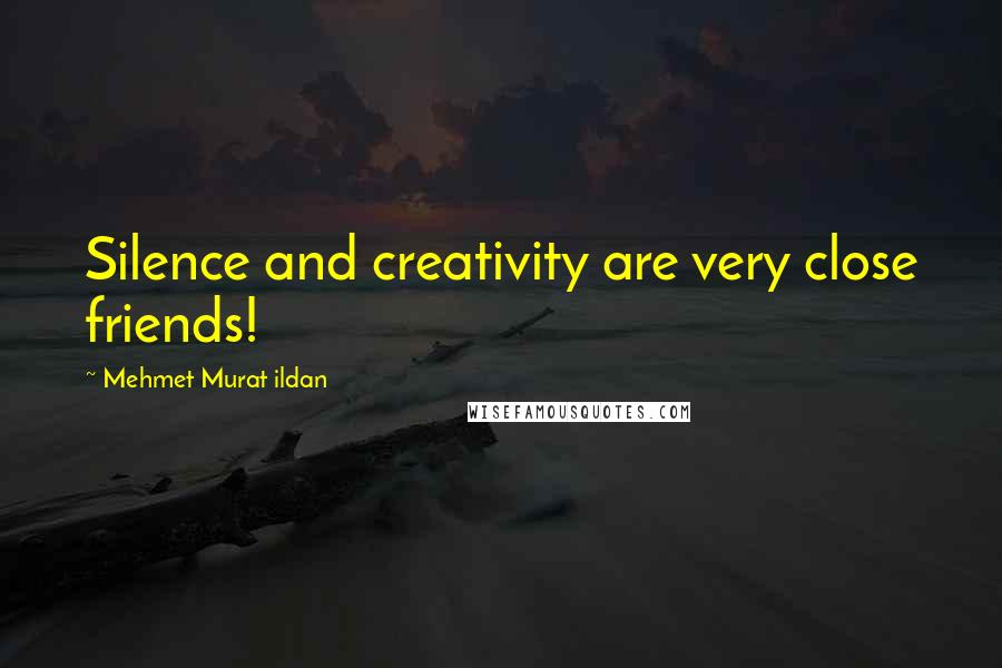 Mehmet Murat Ildan Quotes: Silence and creativity are very close friends!