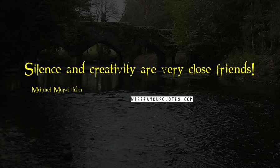 Mehmet Murat Ildan Quotes: Silence and creativity are very close friends!