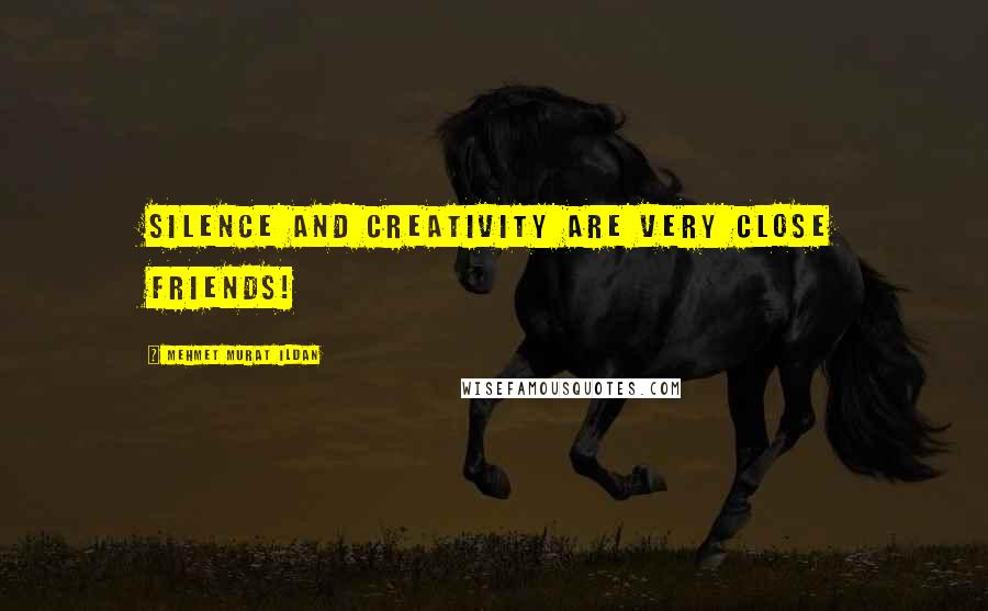 Mehmet Murat Ildan Quotes: Silence and creativity are very close friends!