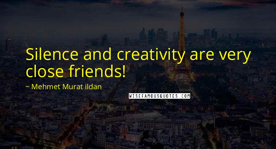 Mehmet Murat Ildan Quotes: Silence and creativity are very close friends!