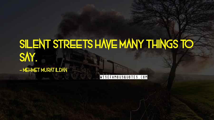 Mehmet Murat Ildan Quotes: Silent streets have many things to say.