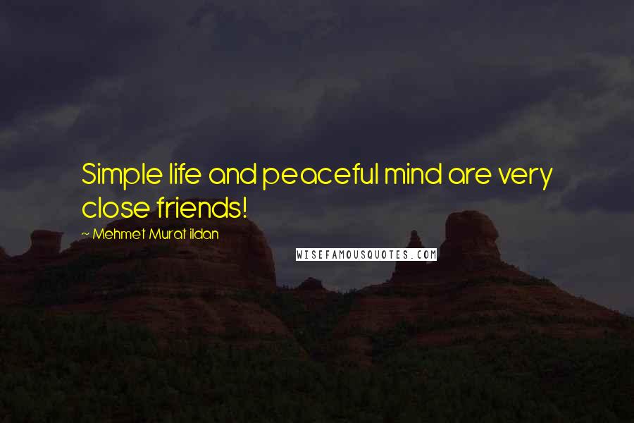 Mehmet Murat Ildan Quotes: Simple life and peaceful mind are very close friends!