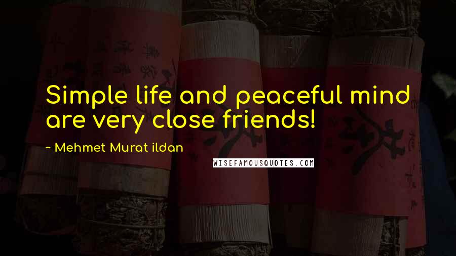 Mehmet Murat Ildan Quotes: Simple life and peaceful mind are very close friends!