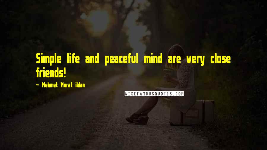 Mehmet Murat Ildan Quotes: Simple life and peaceful mind are very close friends!