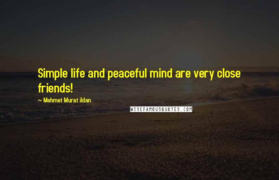 Mehmet Murat Ildan Quotes: Simple life and peaceful mind are very close friends!