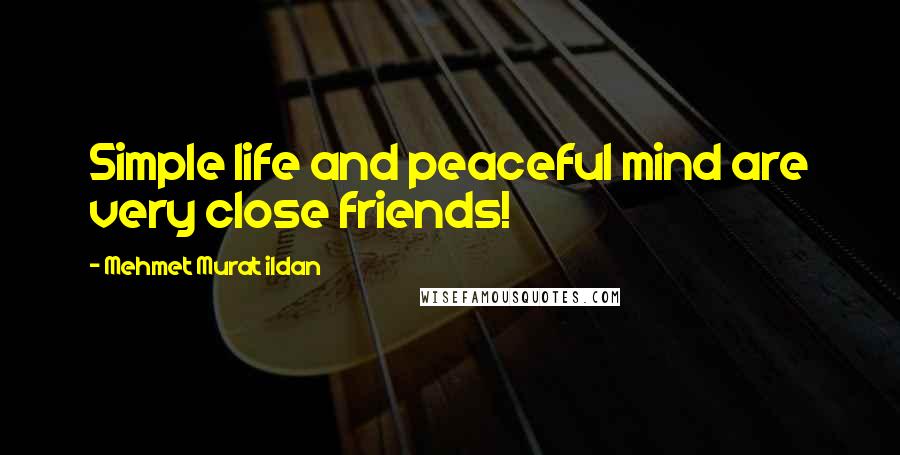 Mehmet Murat Ildan Quotes: Simple life and peaceful mind are very close friends!