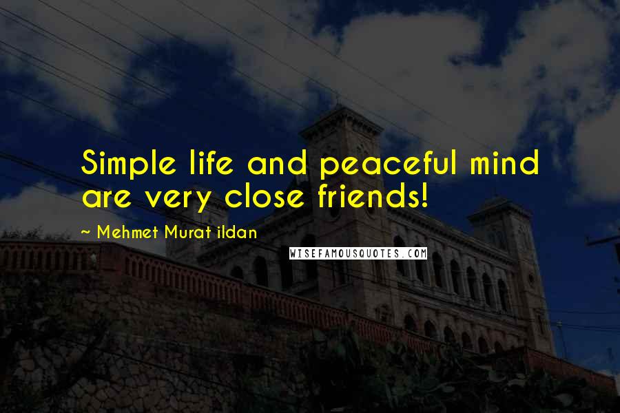 Mehmet Murat Ildan Quotes: Simple life and peaceful mind are very close friends!