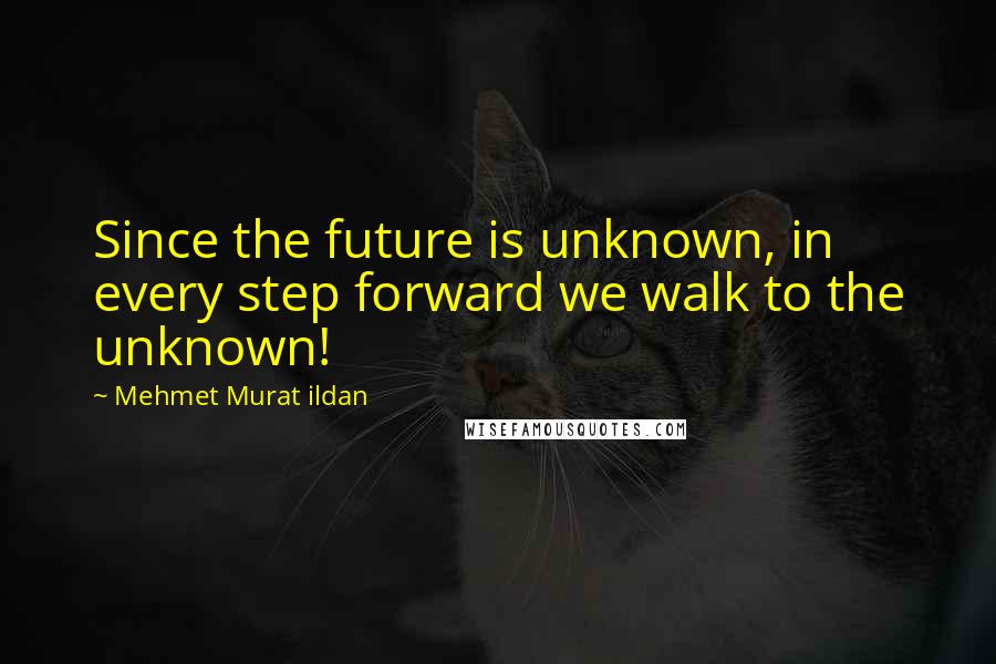 Mehmet Murat Ildan Quotes: Since the future is unknown, in every step forward we walk to the unknown!