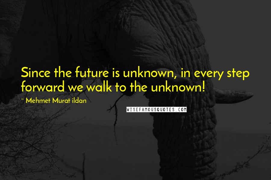 Mehmet Murat Ildan Quotes: Since the future is unknown, in every step forward we walk to the unknown!