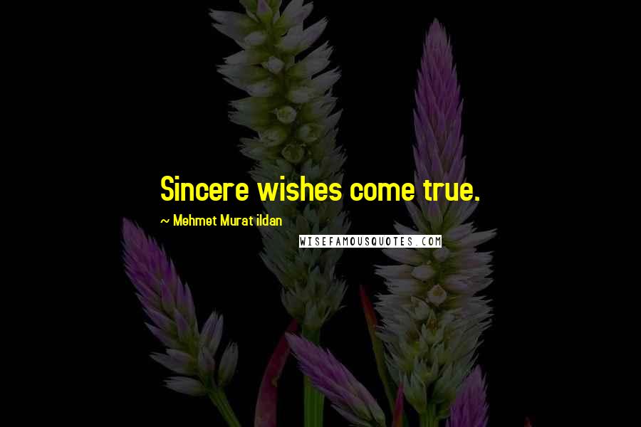 Mehmet Murat Ildan Quotes: Sincere wishes come true.