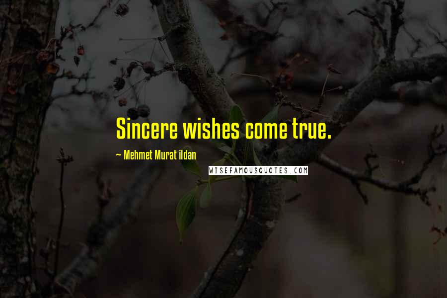 Mehmet Murat Ildan Quotes: Sincere wishes come true.