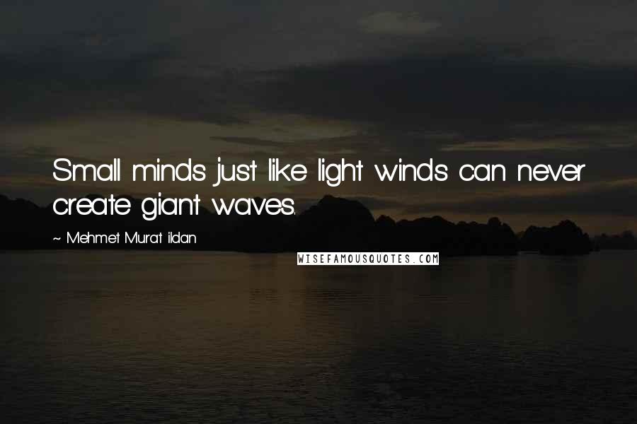 Mehmet Murat Ildan Quotes: Small minds just like light winds can never create giant waves.