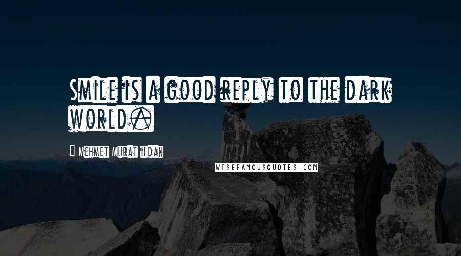 Mehmet Murat Ildan Quotes: Smile is a good reply to the dark world.