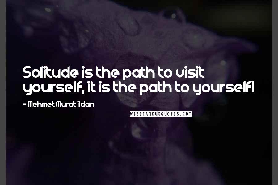 Mehmet Murat Ildan Quotes: Solitude is the path to visit yourself, it is the path to yourself!