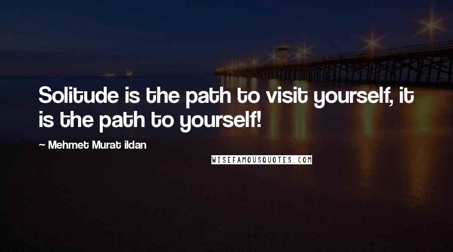 Mehmet Murat Ildan Quotes: Solitude is the path to visit yourself, it is the path to yourself!