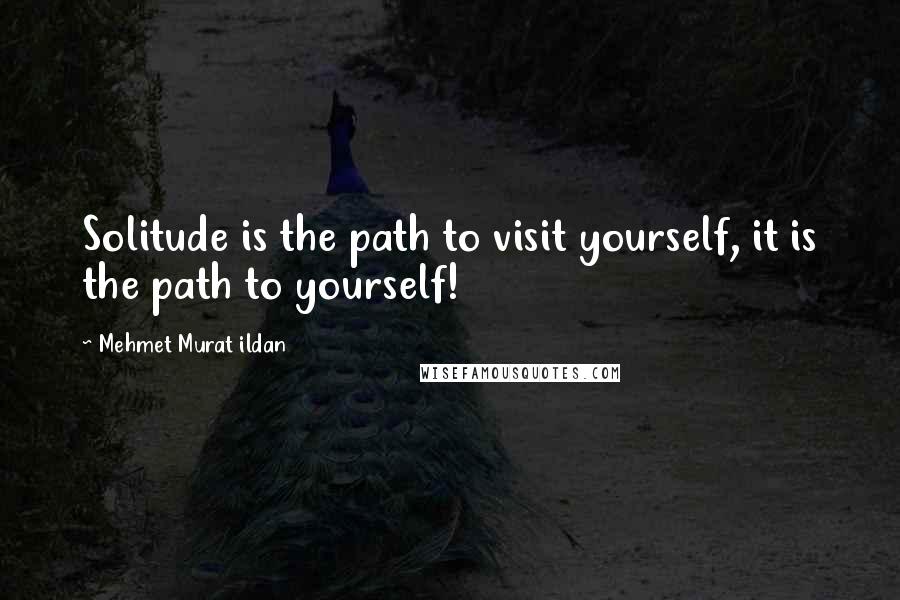 Mehmet Murat Ildan Quotes: Solitude is the path to visit yourself, it is the path to yourself!