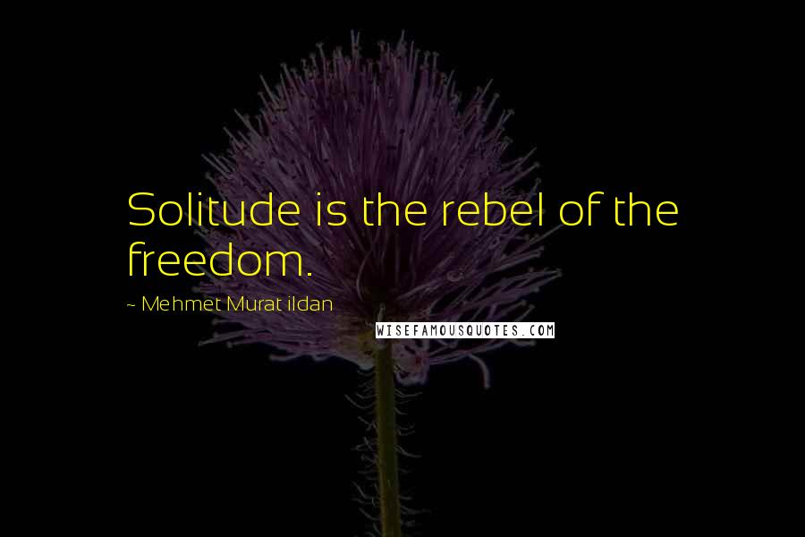 Mehmet Murat Ildan Quotes: Solitude is the rebel of the freedom.