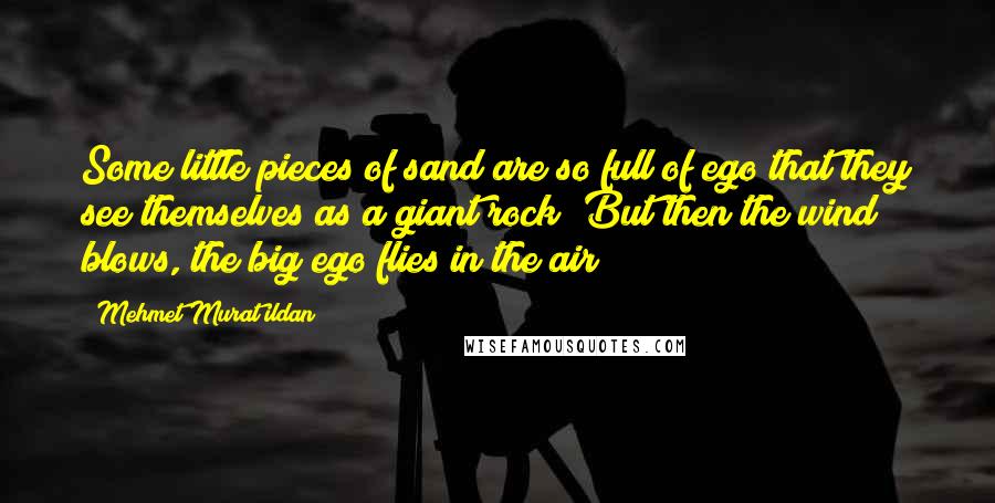 Mehmet Murat Ildan Quotes: Some little pieces of sand are so full of ego that they see themselves as a giant rock! But then the wind blows, the big ego flies in the air!