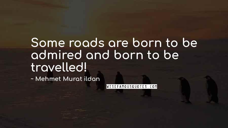 Mehmet Murat Ildan Quotes: Some roads are born to be admired and born to be travelled!