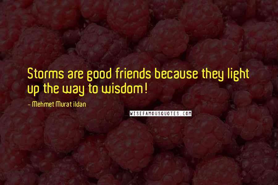 Mehmet Murat Ildan Quotes: Storms are good friends because they light up the way to wisdom!