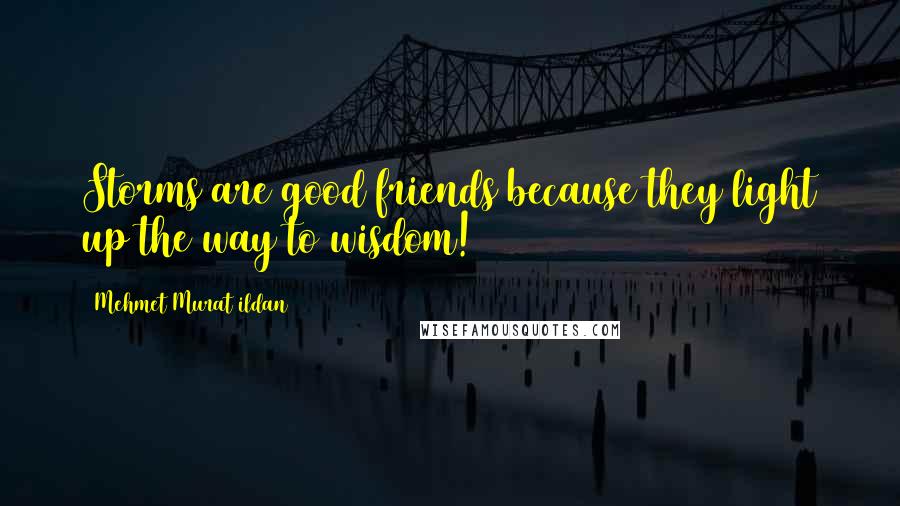 Mehmet Murat Ildan Quotes: Storms are good friends because they light up the way to wisdom!