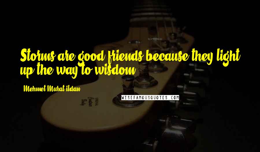 Mehmet Murat Ildan Quotes: Storms are good friends because they light up the way to wisdom!