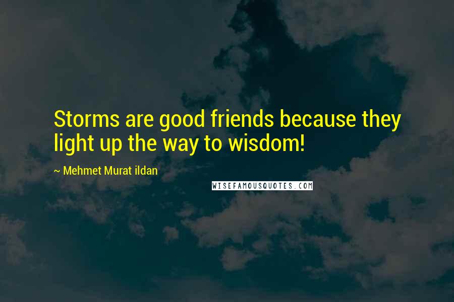 Mehmet Murat Ildan Quotes: Storms are good friends because they light up the way to wisdom!