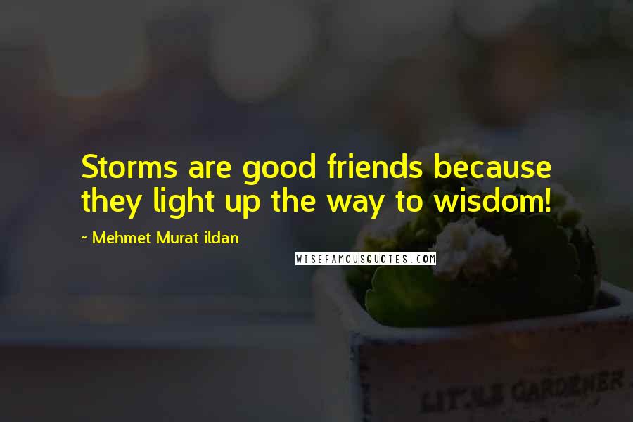 Mehmet Murat Ildan Quotes: Storms are good friends because they light up the way to wisdom!