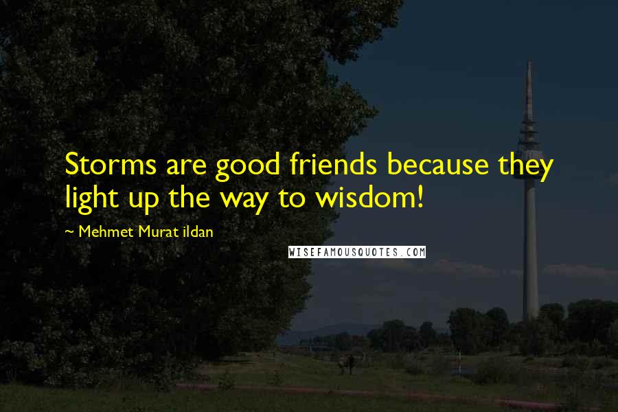 Mehmet Murat Ildan Quotes: Storms are good friends because they light up the way to wisdom!