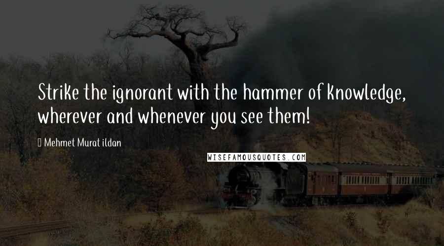 Mehmet Murat Ildan Quotes: Strike the ignorant with the hammer of knowledge, wherever and whenever you see them!