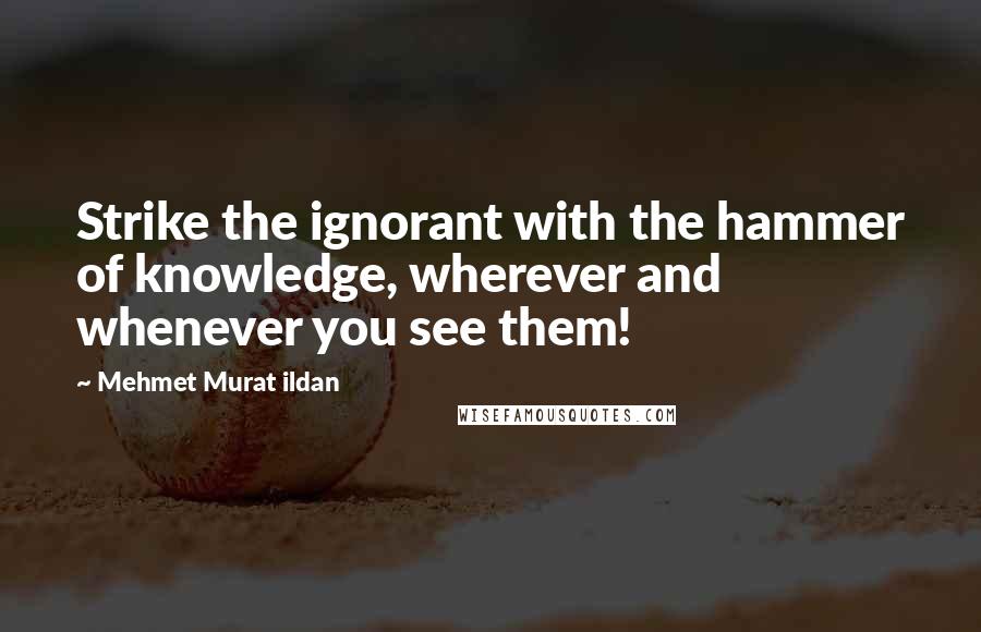 Mehmet Murat Ildan Quotes: Strike the ignorant with the hammer of knowledge, wherever and whenever you see them!