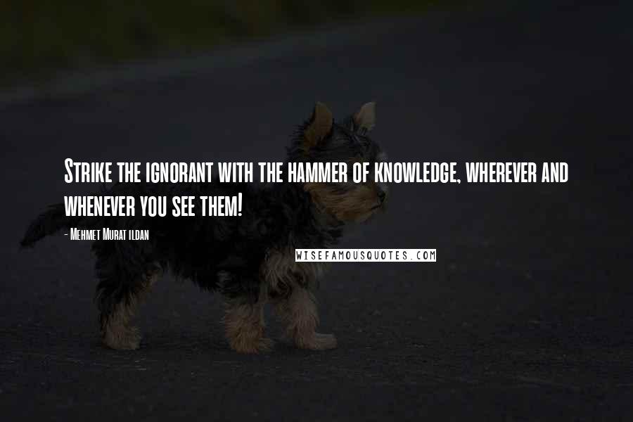 Mehmet Murat Ildan Quotes: Strike the ignorant with the hammer of knowledge, wherever and whenever you see them!