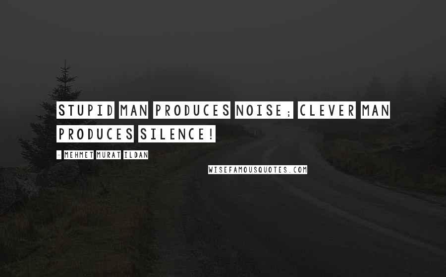 Mehmet Murat Ildan Quotes: Stupid man produces noise; clever man produces silence!