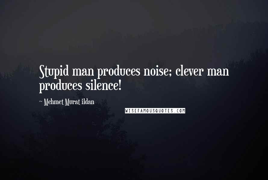 Mehmet Murat Ildan Quotes: Stupid man produces noise; clever man produces silence!