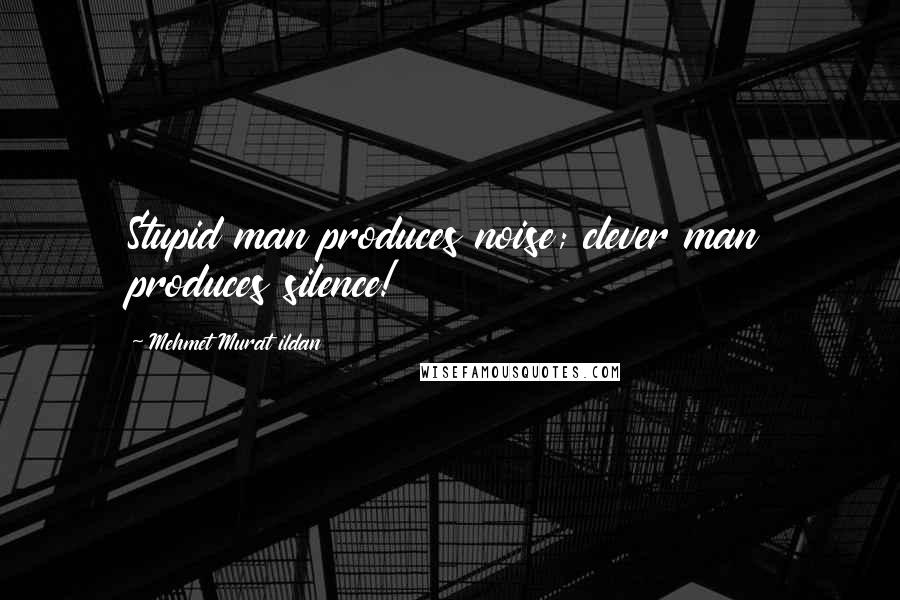 Mehmet Murat Ildan Quotes: Stupid man produces noise; clever man produces silence!
