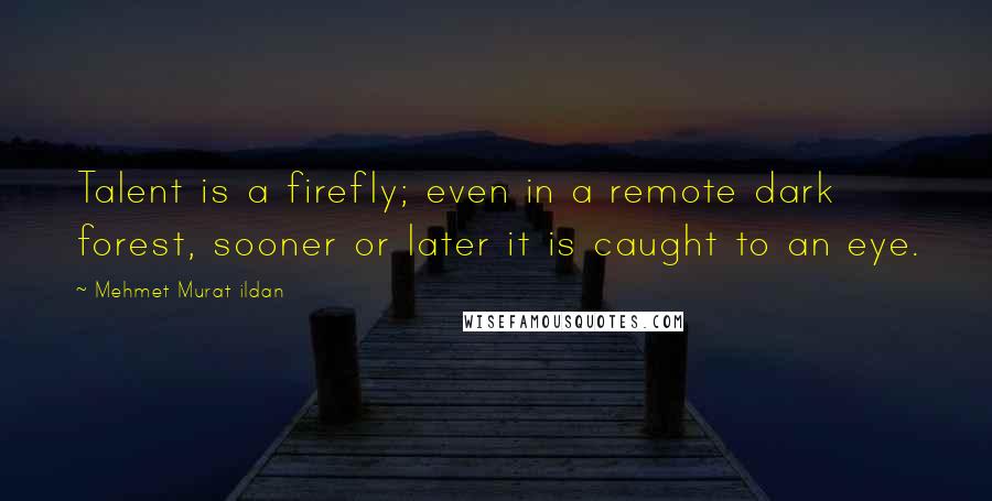 Mehmet Murat Ildan Quotes: Talent is a firefly; even in a remote dark forest, sooner or later it is caught to an eye.