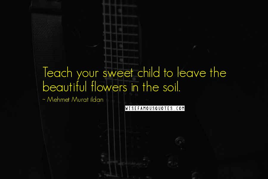 Mehmet Murat Ildan Quotes: Teach your sweet child to leave the beautiful flowers in the soil.