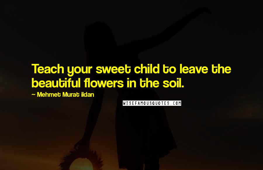 Mehmet Murat Ildan Quotes: Teach your sweet child to leave the beautiful flowers in the soil.